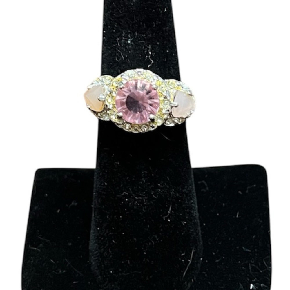 Vintage Avon Legacy Riches Ring Pink Sz 6 NIB Vague Riche Heritage Rose Silver